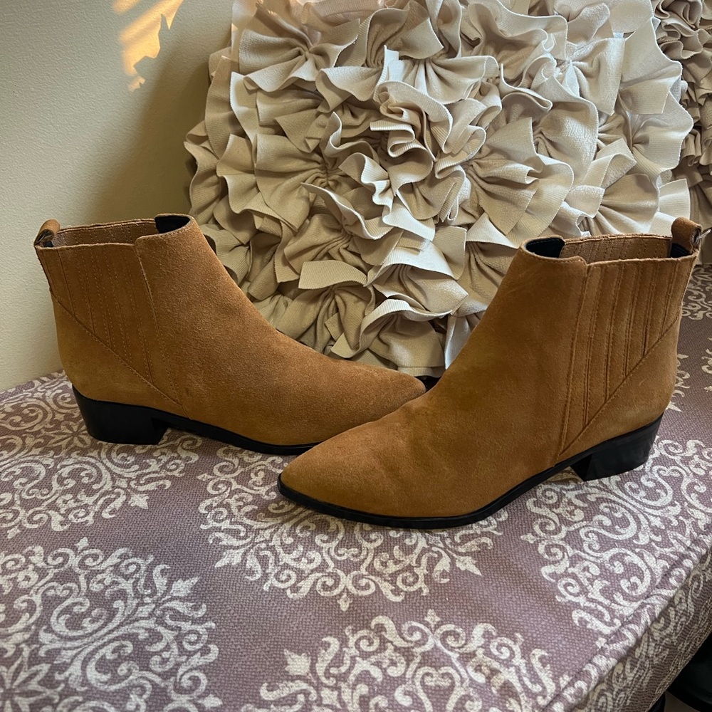 Marc Fisher Booties - cognac - gently worn. Size 6.